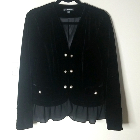 INC International Concepts Jackets & Blazers - Inc. Velvet jacket double breasted black sz medium
